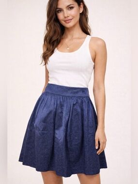 Banana Republic Skirt Blue A-Line 12P